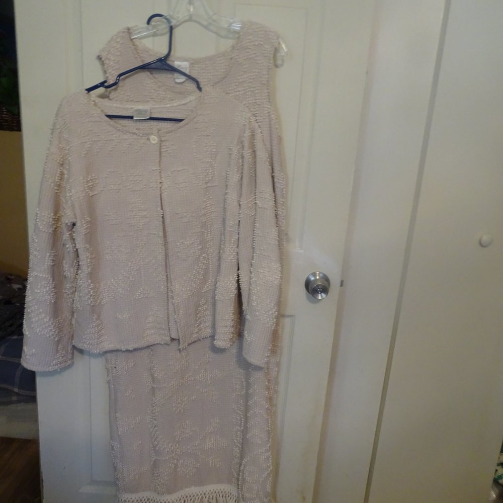 2 piece dress/jacket, sz XL, made from vintage Chenille